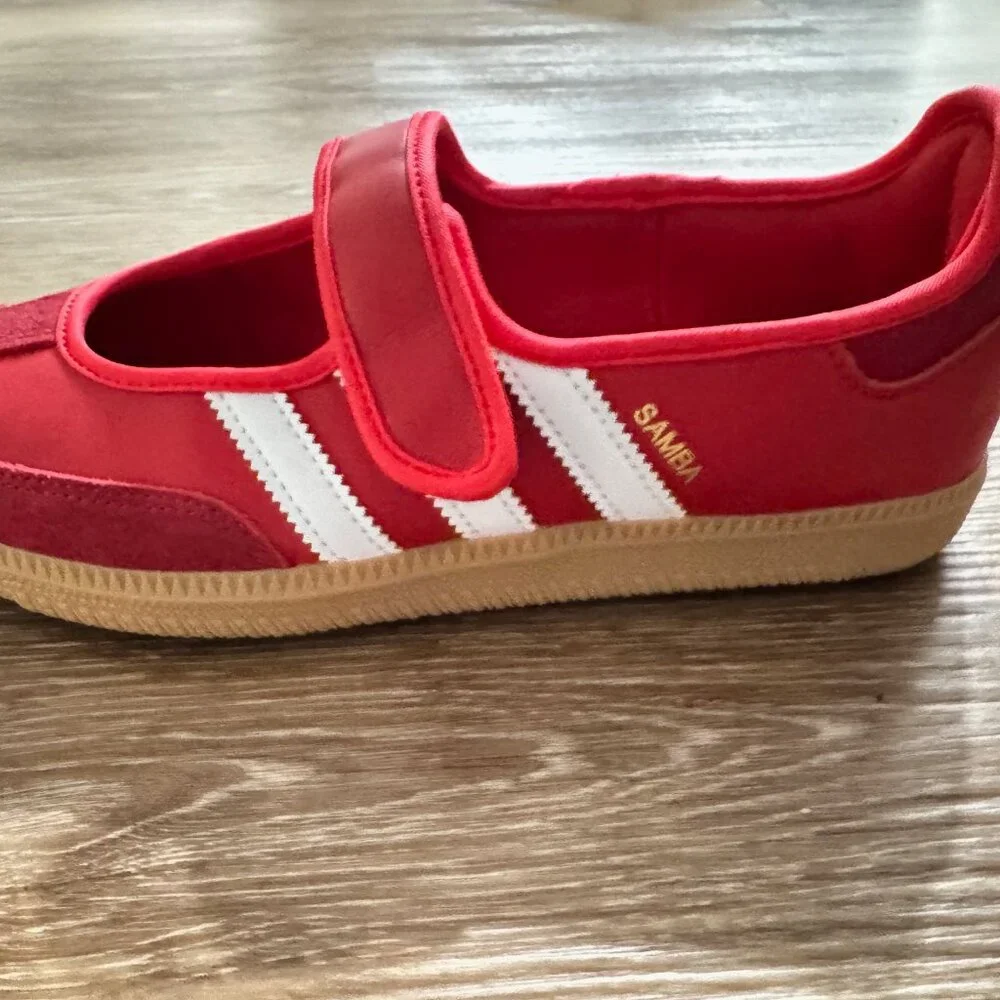 Adidas Samba Jane Red Sold Out Like New Sz 8 - Picture 5 of 8